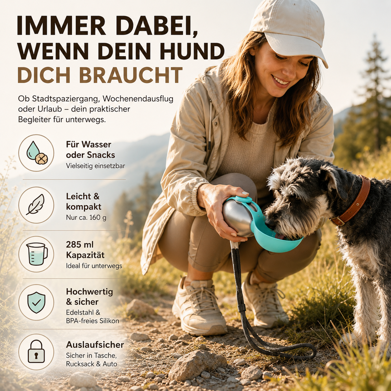 PawSip – Die clevere 2-in-1 Outdoor-Flasche für deinen Hund